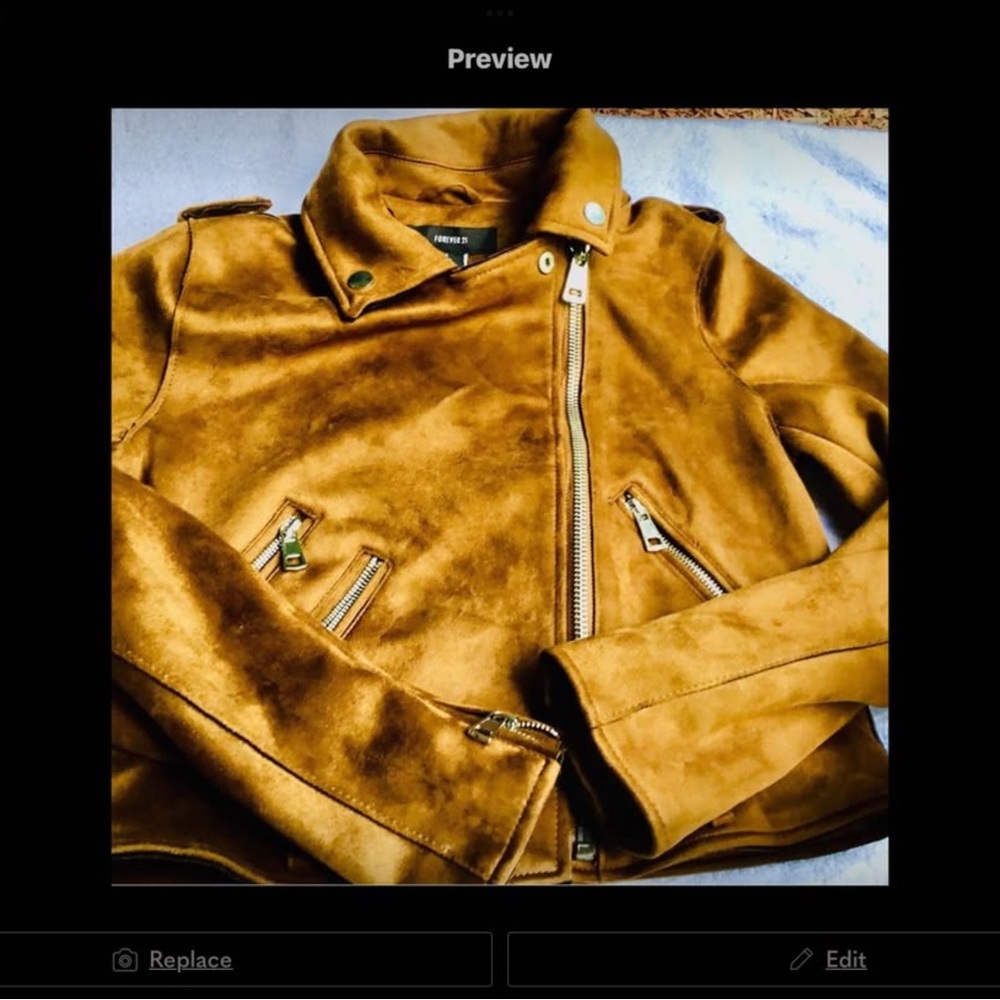 (46) Forever 21 Camel Suede Jacket with Silver Accents